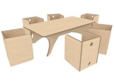 Kubusstoelen en tafel Berken Tangara Groothandel voor de Kinderopvang Kinderdagverblijfinrichting 